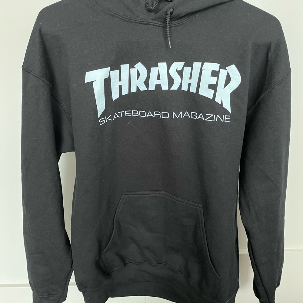 Thrasher Black Sweatshirt Iconic Skateboarding Style